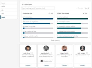 Linkedin section listed company employees profile